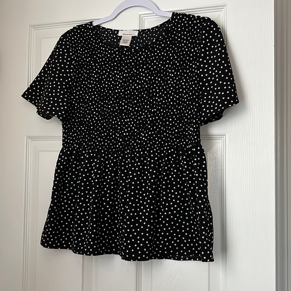Black and White Polka Dot Blouse